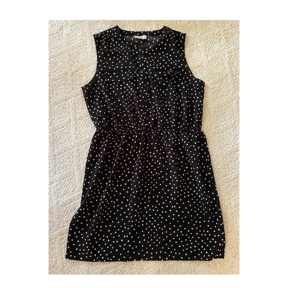 LOFT Black and White Polka Dot Dress